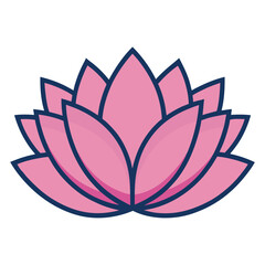 A stylized black lotus flower icon.