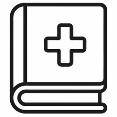 Fototapeta premium A book icon with a plus sign in the center.