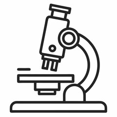 A line drawing of a microscope.