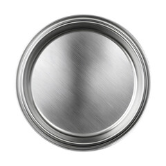 Brushed Metal Texture Circular Silver Plate Design Element