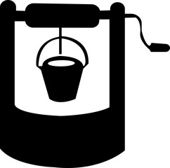 Water well vector black set icon. Vector illustration wooden and stones wellspring on white background . Isolated black set icon water well. isolated on transparent background