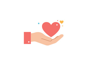 Hand Holding Heart Symbolizing Love and Care  