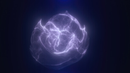 Abstract blue fluid-like shape with a glowing effect on a dark background