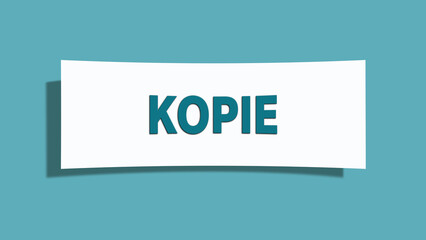 Kopie (copy) - A card isolated on light green background.