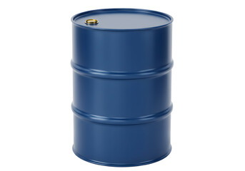 Blue Metal Drum Industrial Container Isolated Transparent Background Perfect for Chemical Oil Storage Transportation Logistics Supply Chain Industry