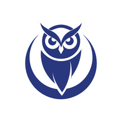 Stylized Owl in Moonlight Logo Wisdom and Knowledge