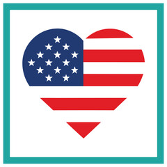 American Flag Incorporated in Heraldic Vector Art