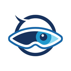 Virtual Reality Logo Design Stylized Eye Inside Concept