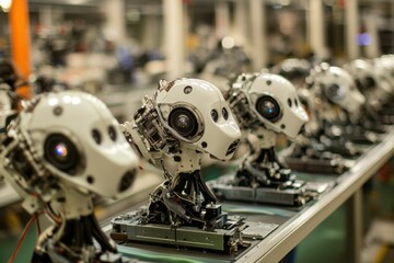 Fototapeta premium Robotics Assembly Line in Factory