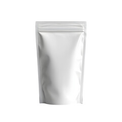 White Stand Up Pouch Packaging Mockup for Food or Coffee Branding Design showcasing a blank template ready for customization with your unique label and product details.