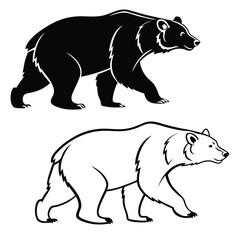 Bear silhouette isolated on white background