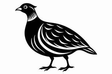 partridge silhouette line art vector illustration with a white background
