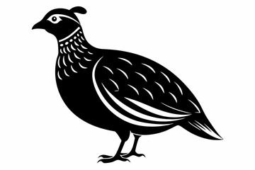 partridge silhouette line art vector illustration with a white background
