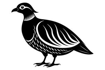 partridge silhouette line art vector illustration with a white background