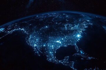 Obraz premium Earth at Night from Space