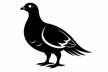 ptarmigan silhouette line art vector illustration with a white background