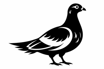 ptarmigan silhouette line art vector illustration with a white background