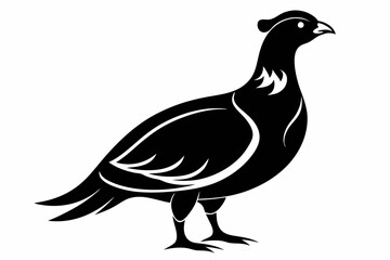 ptarmigan silhouette line art vector illustration with a white background