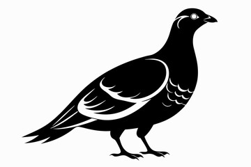 ptarmigan silhouette line art vector illustration with a white background