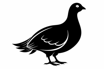 ptarmigan silhouette line art vector illustration with a white background