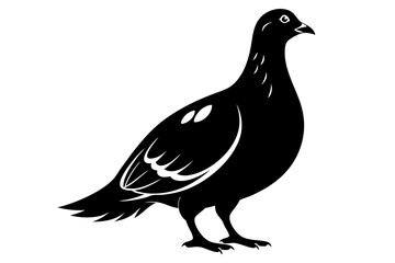 ptarmigan silhouette line art vector illustration with a white background