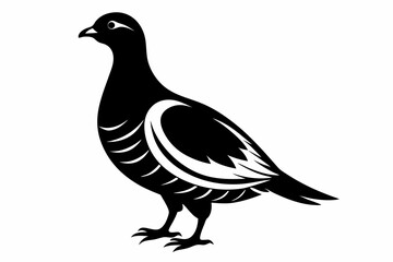 ptarmigan silhouette line art vector illustration with a white background