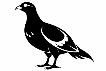 ptarmigan silhouette line art vector illustration with a white background