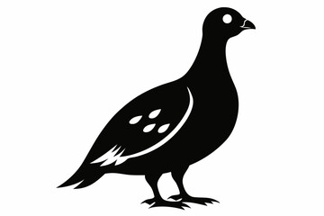 ptarmigan silhouette line art vector illustration with a white background