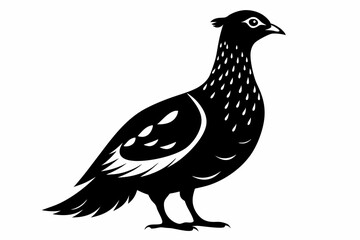 ptarmigan silhouette line art vector illustration with a white background