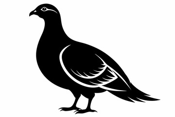 ptarmigan silhouette line art vector illustration with a white background