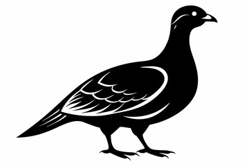 ptarmigan silhouette line art vector illustration with a white background