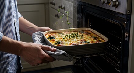 Aromatic Homemade Casserole Fresh Out of the Oven Ready for Delicious Family Dinner