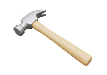HighQuality 3D Render of a Claw Hammer Tool on Transparent Background Perfect for Construction Industry Websites and DIY Projects