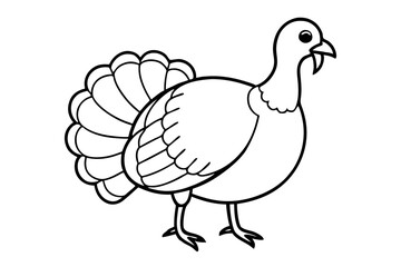 turkey silhouette line art vector illustration with a white background