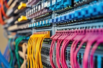 Colorful Network Cables in Data Center