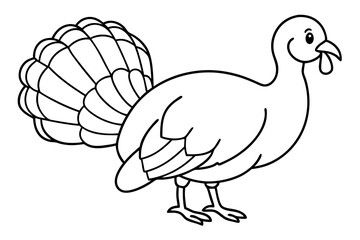 turkey silhouette line art vector illustration with a white background