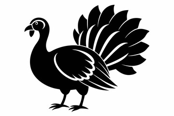 turkey silhouette line art vector illustration with a white background