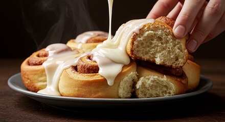 Delicious Cinnamon Rolls with Creamy Glaze The Perfect Homemade Treat For Dessert Or Breakfast