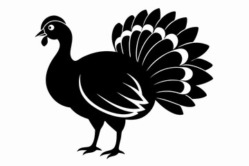turkey silhouette line art vector illustration with a white background