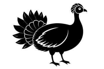 turkey silhouette line art vector illustration with a white background