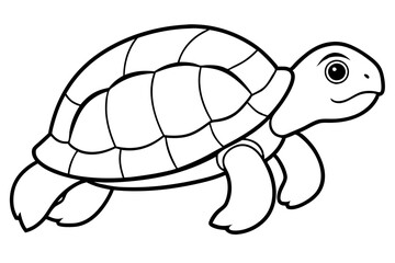 turtle silhouette line art vector illustration with a white background