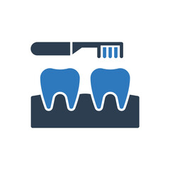 Toothbrush Icon - Cleaning Teeth Icon