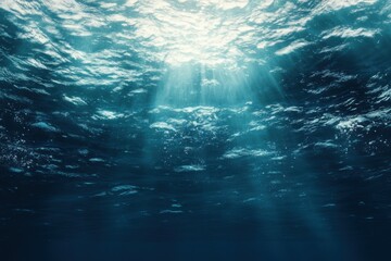 Sunlight Penetrating Ocean Surface