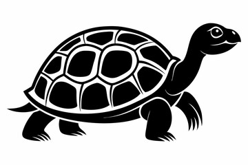 turtle silhouette line art vector illustration with a white background