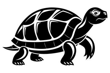 turtle silhouette line art vector illustration with a white background
