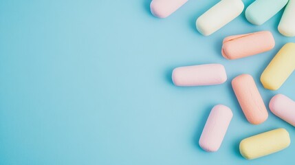 Candy shapes on a pastel background