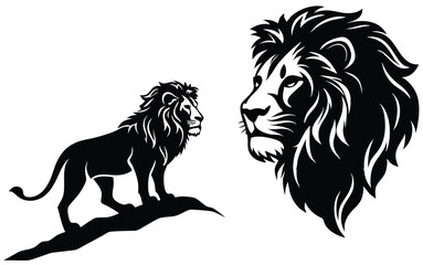 Lion Logo Set. Premium Design Collection. Vector Illustration