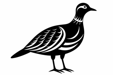 woodcock silhouette line art vector illustration with a white background