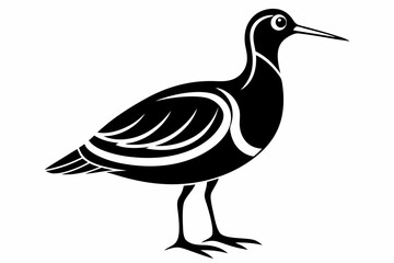 woodcock silhouette line art vector illustration with a white background