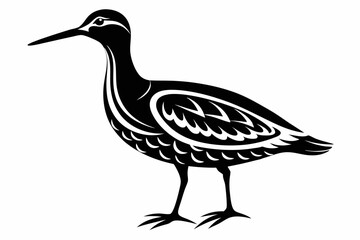 Fototapeta premium woodcock silhouette line art vector illustration with a white background